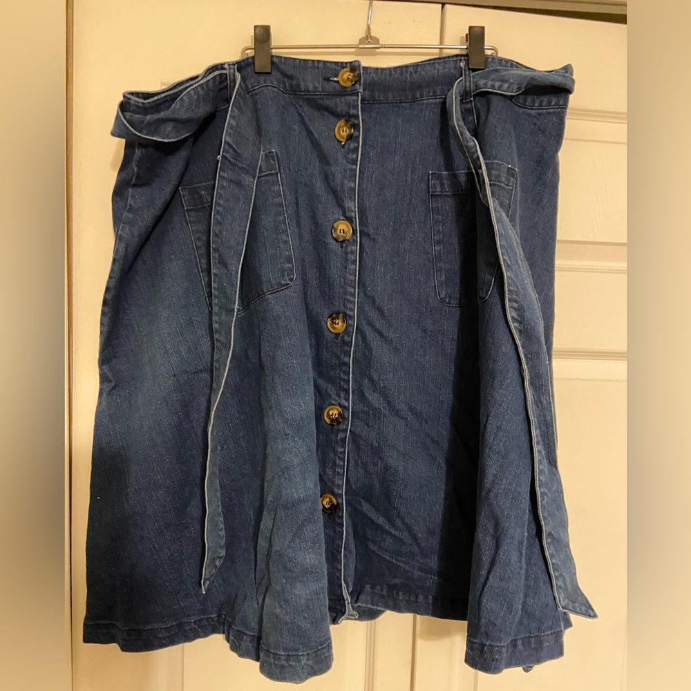 ModCloth Midi Denim A-Line Skirt - 26W